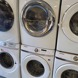 New Samsung Front Load Washer And Used Stackable Gas Dryer Set 