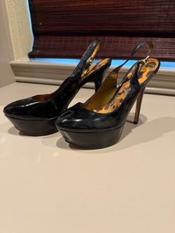 Sam Edelman Black Leather Platform Heels