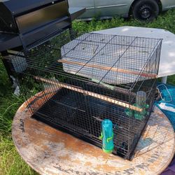 BIRD CAGE WITH BOTTLES & TRAY