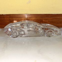Vintage Ferrari Crystal Glass Model 1980s Paperweight