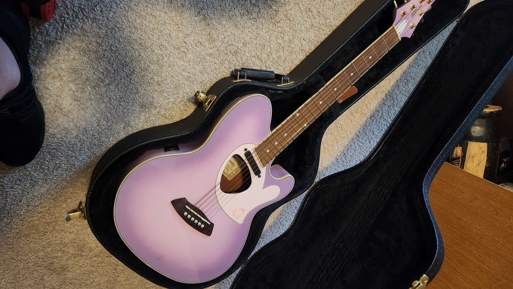 Ibanez TCM60 Acoustic-Electric Guitar 2008 Purple Burst and Gold Sparkle

