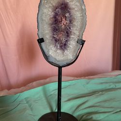 Mounted Amethyst Geode Slice 