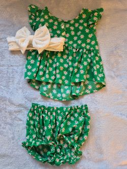 Old Navy, Baby Girl, Daisy Floral 3-Piece Outfit Set, 6-12 Mo