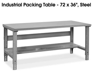 Steel Packing Tables - ULINE - 72” x 36”