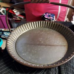 Metal Farmhouse Style Tray W Handle, Like New