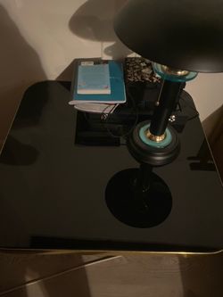 Black and gold Postmodern Pedestal Side table