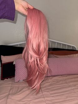 Long Pink Layered  Wig