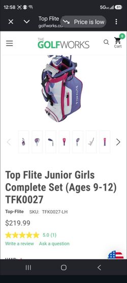 Top Flite girls golfing ⛳️ set ages 9/12 years of age Right hand set.