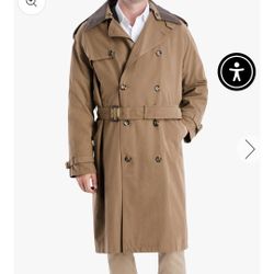 London Fog Heritage Men's Iconic Double Breasted Trench Coat SIZE 44R