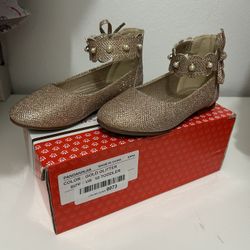 Gold Glitter Toddler Flats 