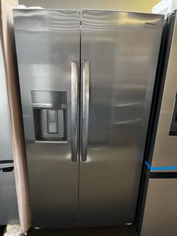 OPEN BOX COUNTER DEPTH FRIGIDAIRE STAINLESS STEEL SIDE BY SIDE REFRIGERATOR