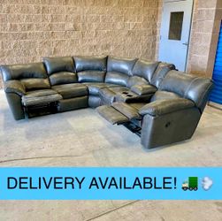 Gray Manual Reclining L Sectional Couch Sofa from Ashley Furniture (DELIVERY AVAILABLE! 🚛)