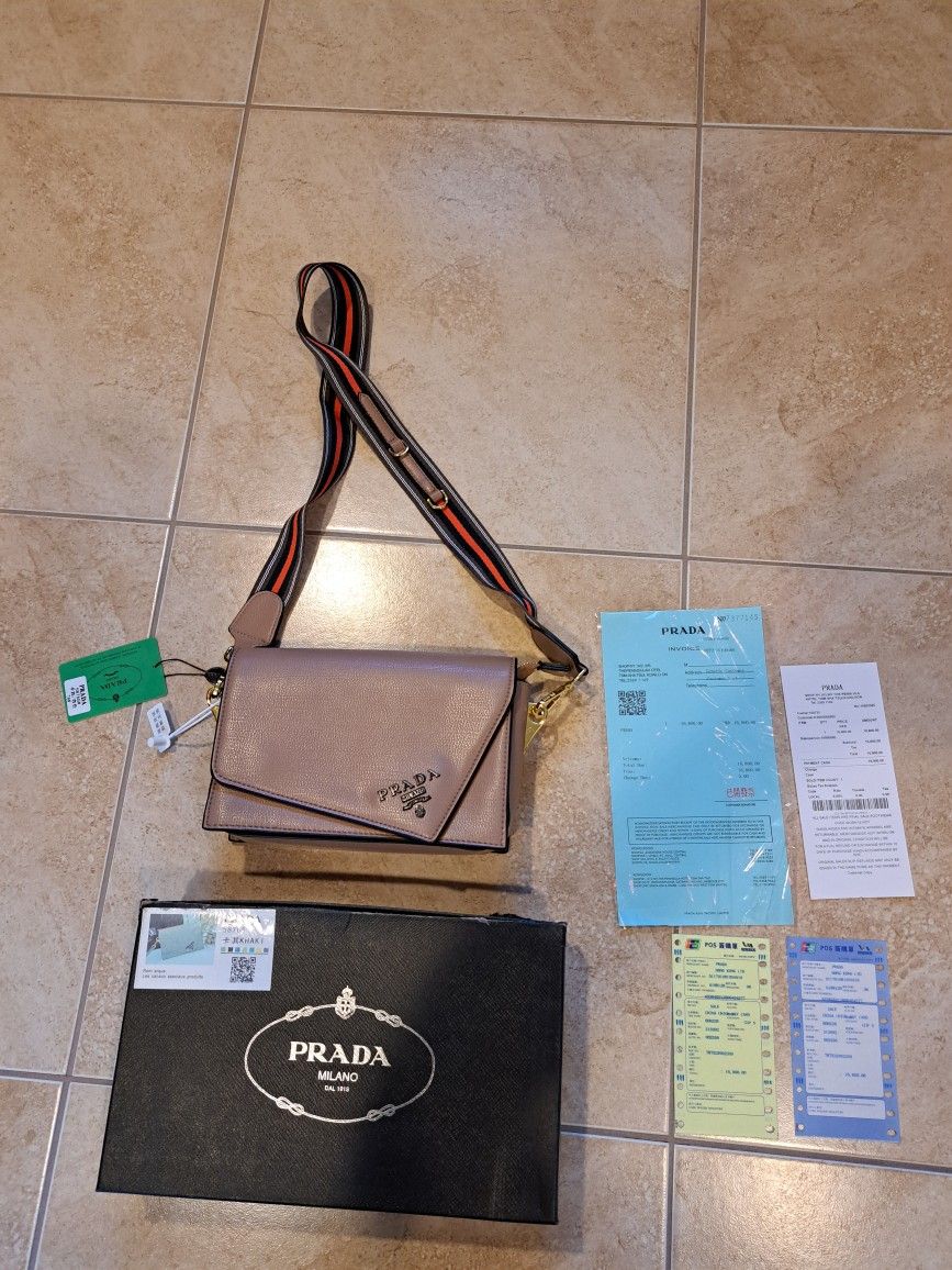 New Prada Milano Prada Shoulder Bag Leather 58765 Water Lily Diagonal Cliff Women