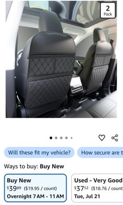 2 Pack Back Seat Protectors