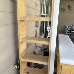Solid Wood 4 Shelf unit book case, 4 Tier Wood Wall Shelf