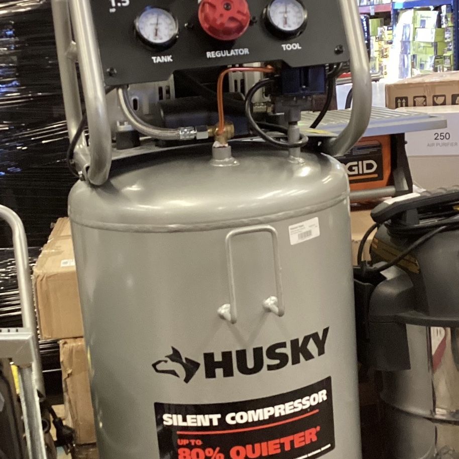 (Used Like New) Husky 20 Gal. Vertical Electric-Powered Silent Air Compressor