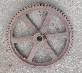 Large Vintage 6- Spoke Cast Iron Spur Gear/ Cog Wheel
