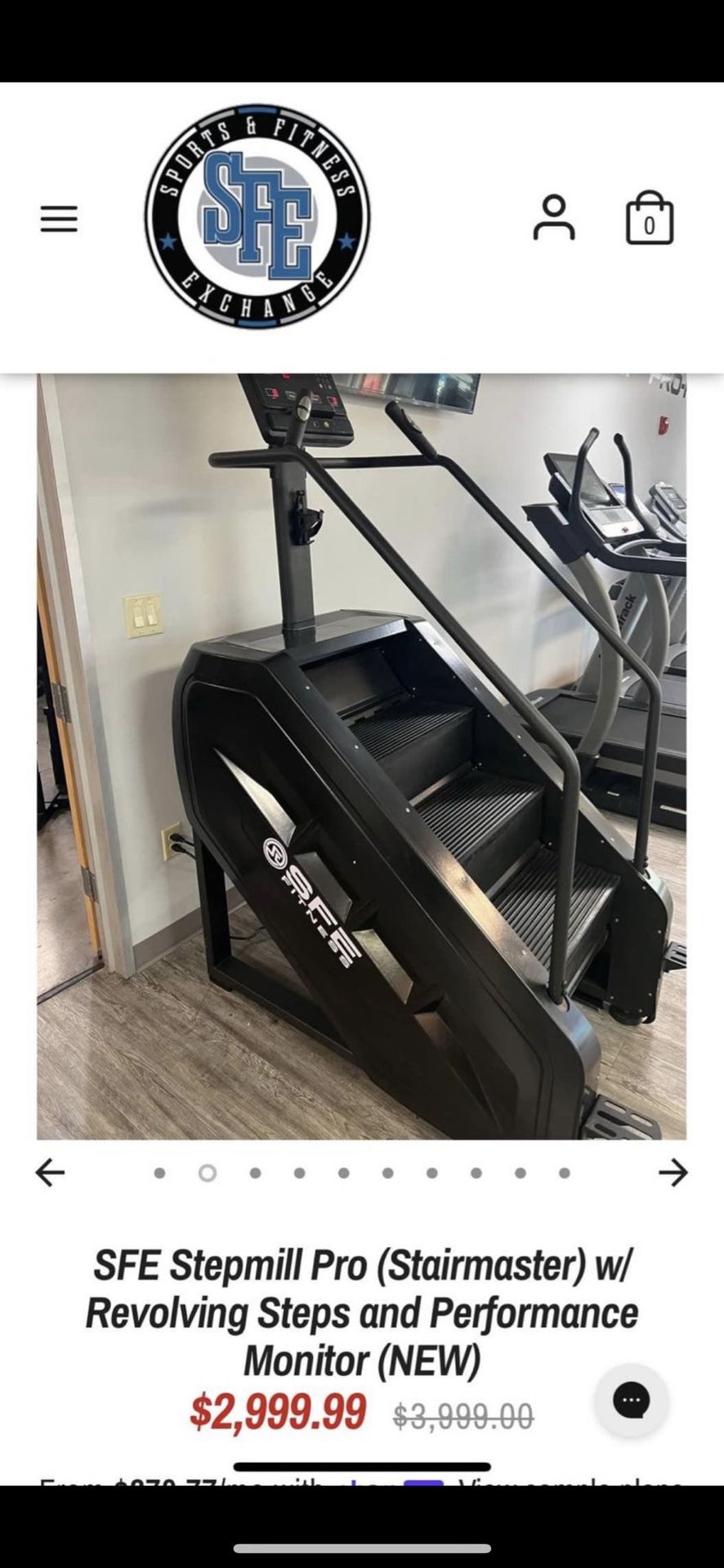 SFE Stepmill Pro (Stairmaster) w/ Revolving Steps and Performance Monitor (NEW)