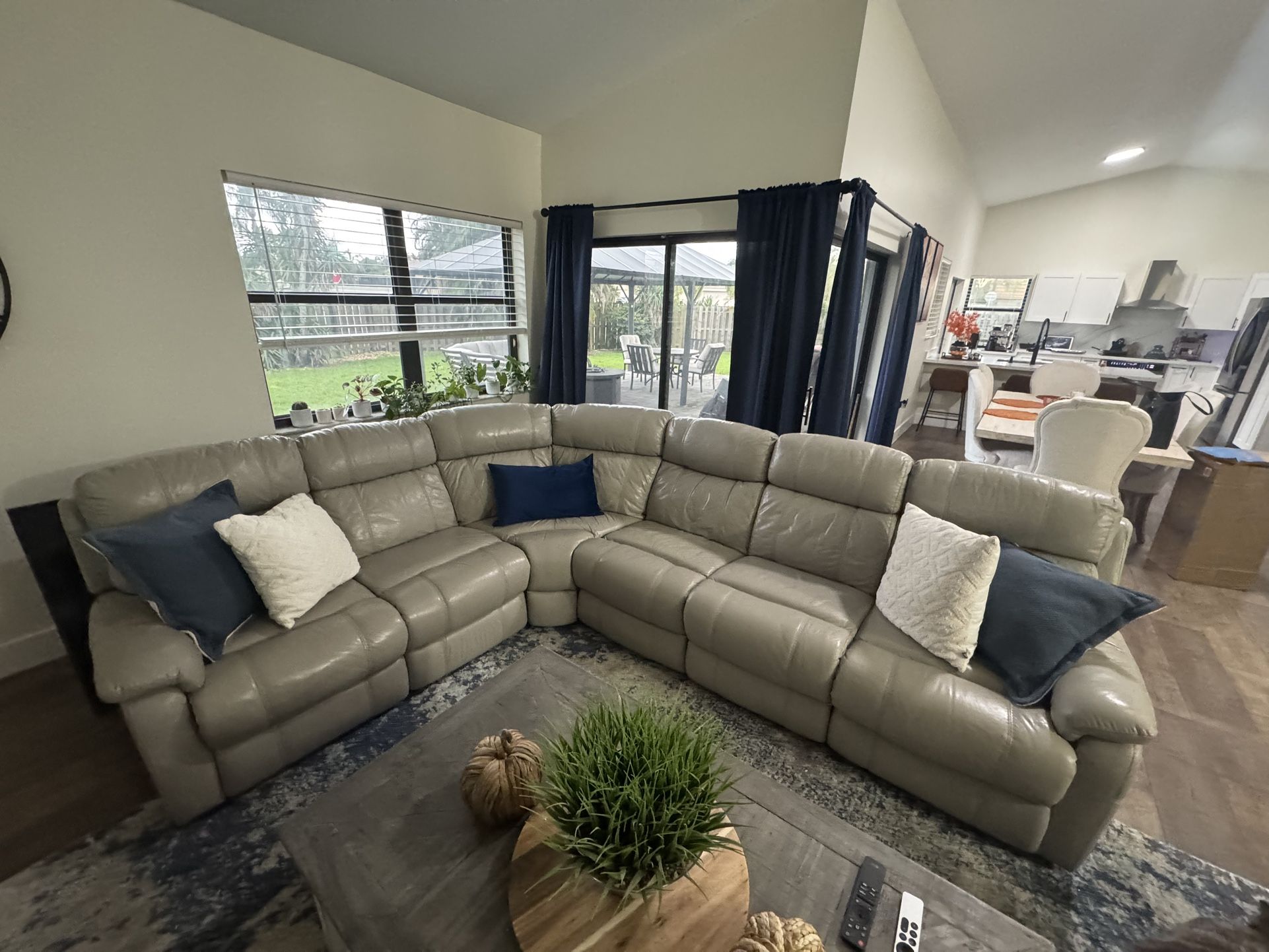Leather Sectional - 3 Power recliners