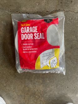 Top & Sides Garage Door Seal 30 ft White Vinyl Weather Stripping Made in USA