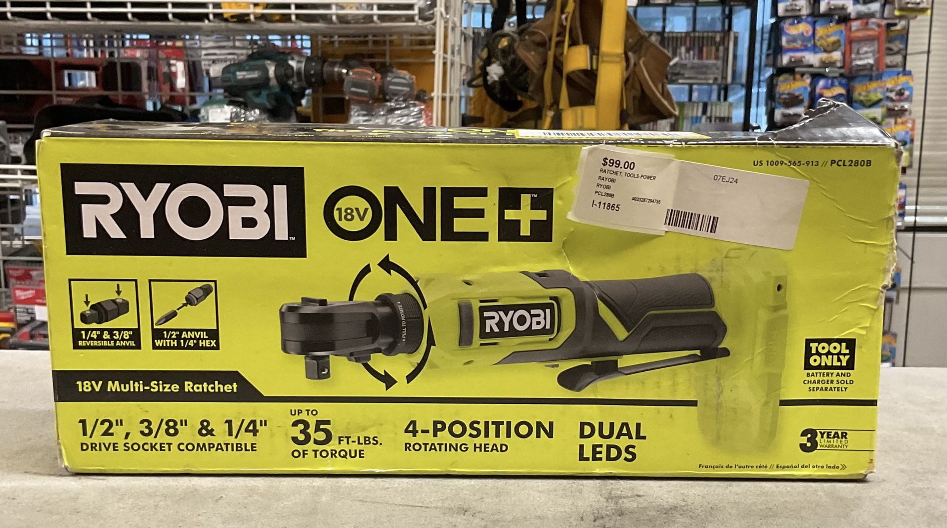 Ryobi One+ 18V Multi-Size Ratchet