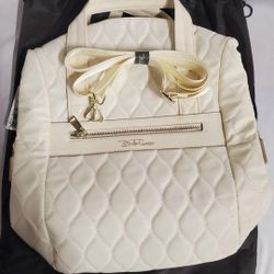 Bella Russo 14.4” Tote Back back Shoulder Bag With Dustbag Cream 