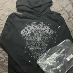 Spider Hoodie Size M W RHINESTONE