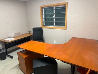 FREE Office furniture. Various desks, chairs, and tables.