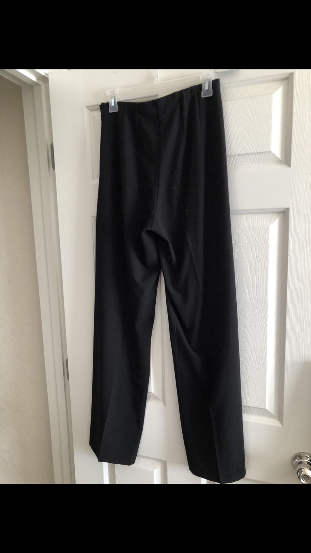 Women’s Black Worthington Stretch Pants Elastic Waist Side Zipper Size 4 Long