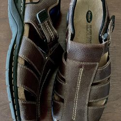 Men’s Leather Sandals 9M Dr Scholls Memory Foam