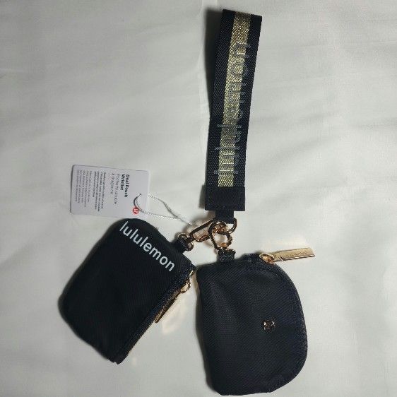 Lululemon Dual Pouch Wristlet Black/ Gold