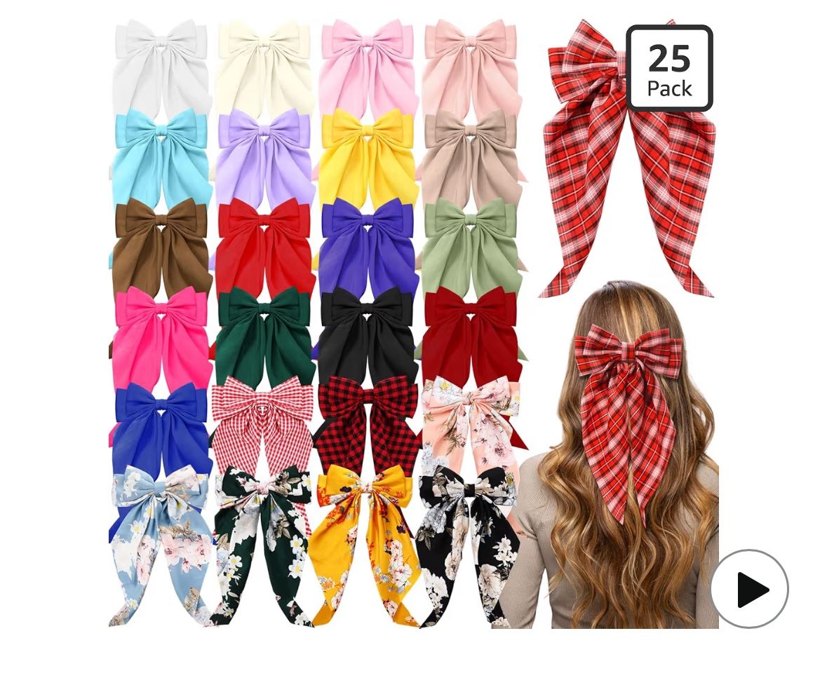 25 Pcs Satin Hair Bows