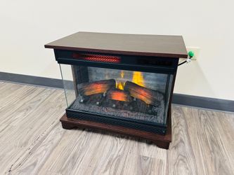 Electric Fireplace Heater 3-Sided Glass Mantel Fireplace Console