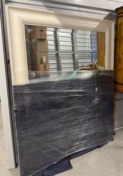 Large White Framed Mirror - 46”x58”