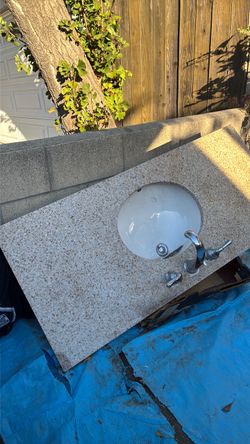 Granite counter sink top 49 inches wide 22 inches deep