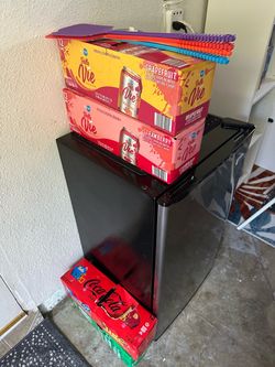 Small fridge with small frezer for $50 I’ll have on until sold so you guys can see it is in working condition .  ￼