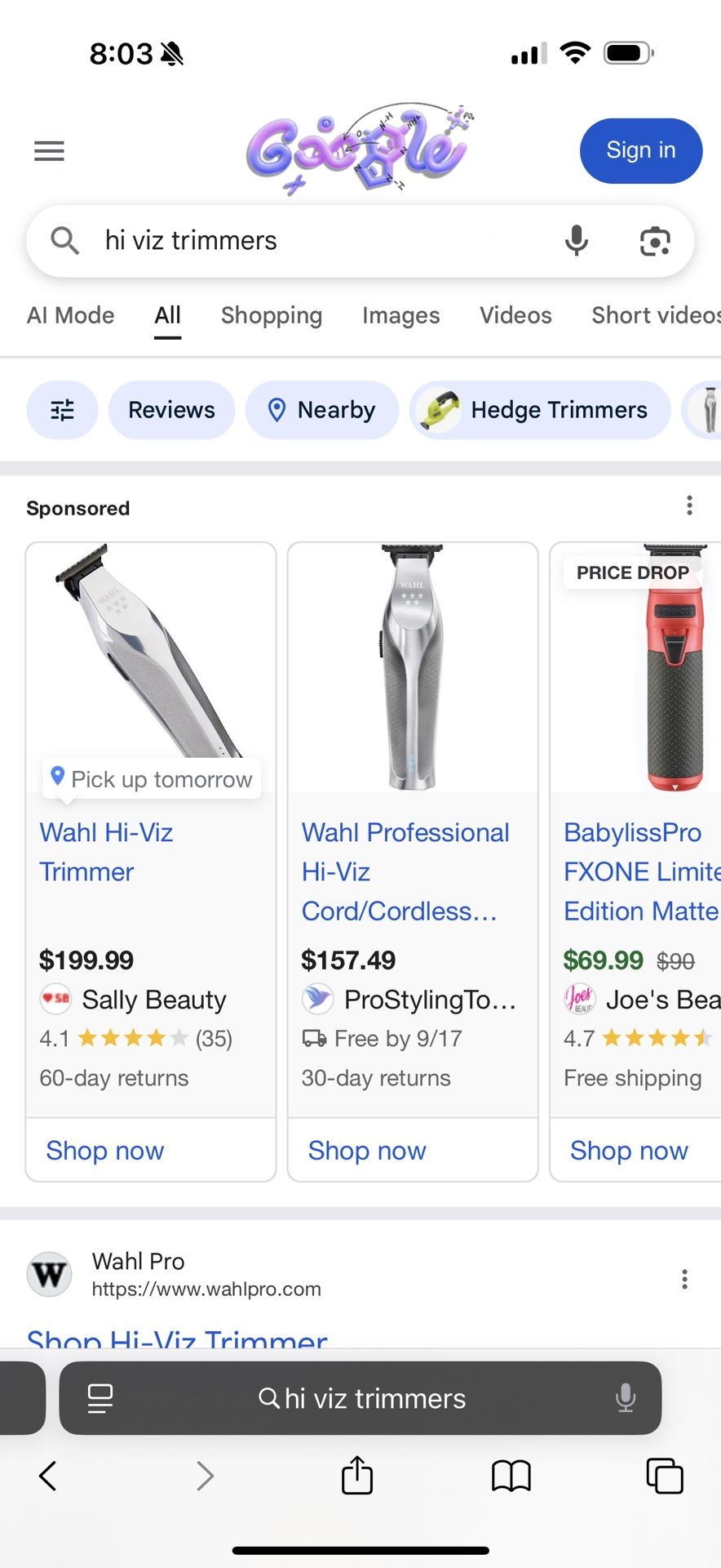 Hi Viz Wahl Trimmer 