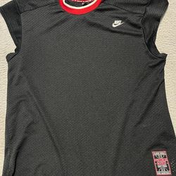 Vintage Nike Supreme Court Shirt Men's 2xl  Black Cap Mesh Sleeve 90's