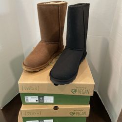 Bearpaw Elle short vegan boots Brand New Size 7-11 Black Or Brown Available 