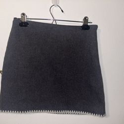 Elodie Embroidered Skirt In Gray Size Small 