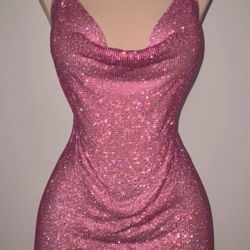 Pink Rhinestone Dress
