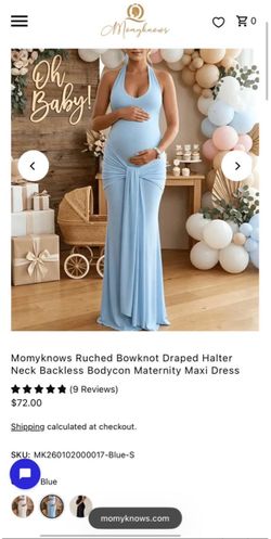 Momyk­nows Blue Maternity Baby Shower Maxi Dress – Worn Once 🩵