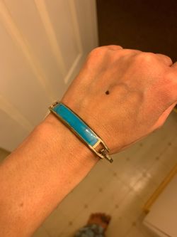 Turquoise silver bangle 7” wrist