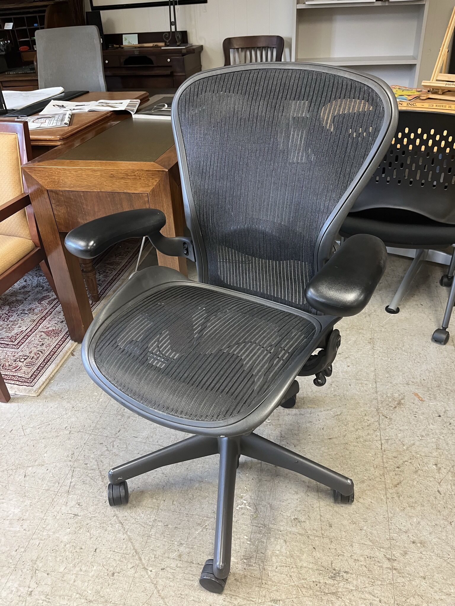  Herman Miller Aeron Size B Task Arm Chairs with Optional Adjustable Lumbar