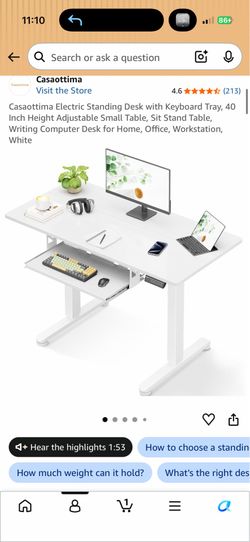 Electric stand up desk