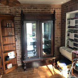 Antique Cabinet with Glass Shelves