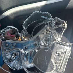 Silver Balenciaga Bag 