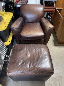 Leather Chair And Ottoman