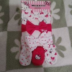 6-Set Hello Kitty Headbands And Mittens - New