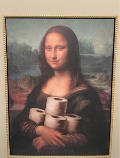 Mona Lisa Toilet Paper Parody Framed Print